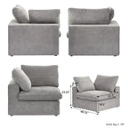 Canapé modulaire sectionnel en V 6 places blanc/noir/gris/kaki