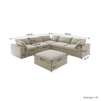 Canapé modulaire sectionnel en V 6 places blanc/noir/gris/kaki