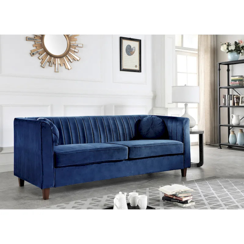 Canapé Chesterfield en velours multicolore, 2 places