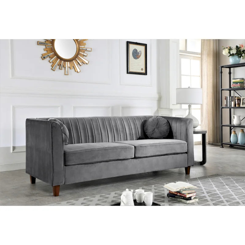 Canapé Chesterfield en velours multicolore, 2 places