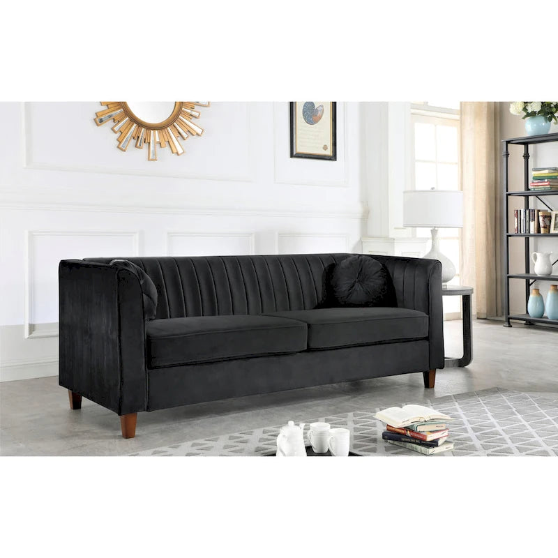 Canapé Chesterfield en velours multicolore, 2 places