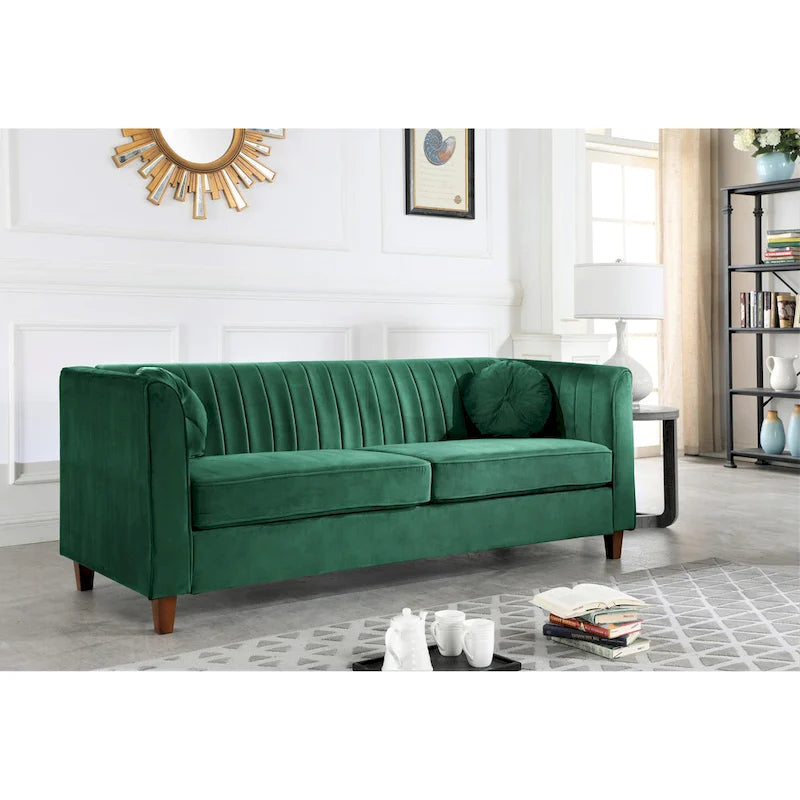 Canapé Chesterfield en velours multicolore, 2 places