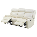 Canapé inclinable double 2 places en similicuir gris / perle / rouge / mastic / marron / noir