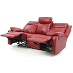 Canapé inclinable double 2 places en similicuir gris / perle / rouge / mastic / marron / noir