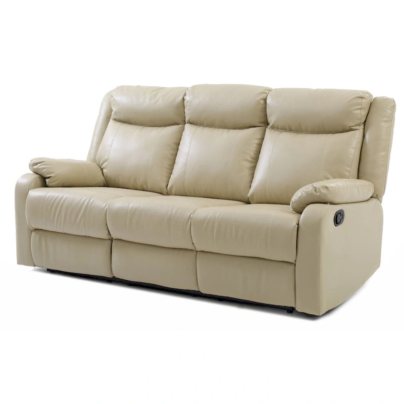 Canapé inclinable double 2 places en similicuir gris / perle / rouge / mastic / marron / noir