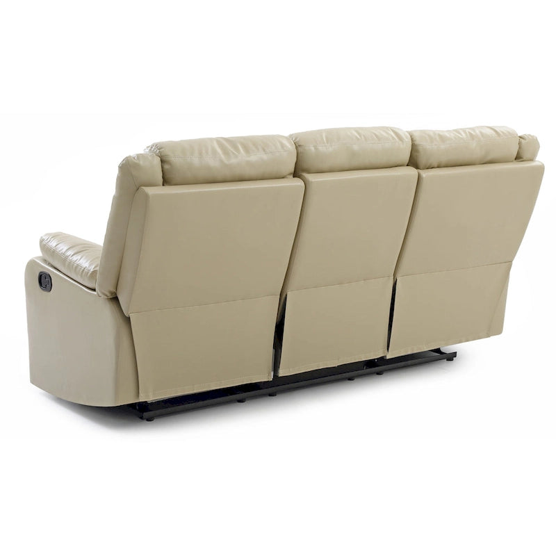 Canapé inclinable double 2 places en similicuir gris / perle / rouge / mastic / marron / noir