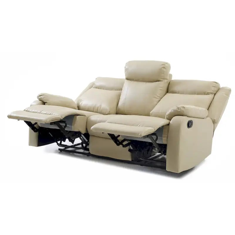 Canapé inclinable double 2 places en similicuir gris / perle / rouge / mastic / marron / noir