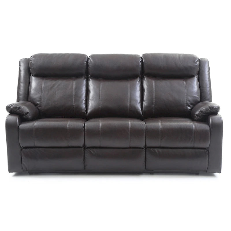 Canapé inclinable double 2 places en similicuir gris / perle / rouge / mastic / marron / noir