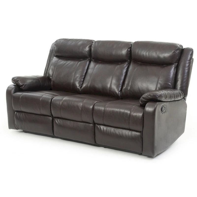 Canapé inclinable double 2 places en similicuir gris / perle / rouge / mastic / marron / noir