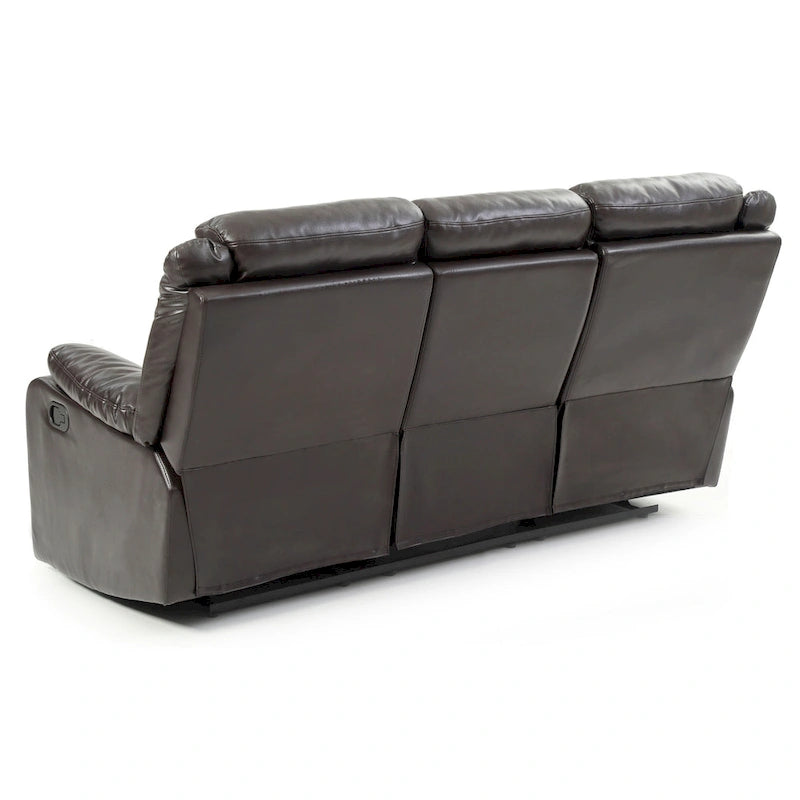 Canapé inclinable double 2 places en similicuir gris / perle / rouge / mastic / marron / noir