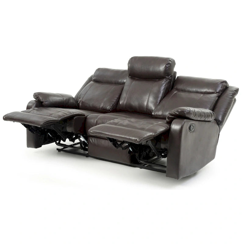 Canapé inclinable double 2 places en similicuir gris / perle / rouge / mastic / marron / noir