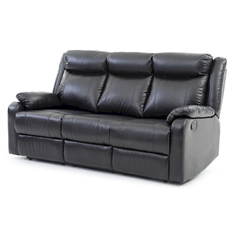 Canapé inclinable double 2 places en similicuir gris / perle / rouge / mastic / marron / noir