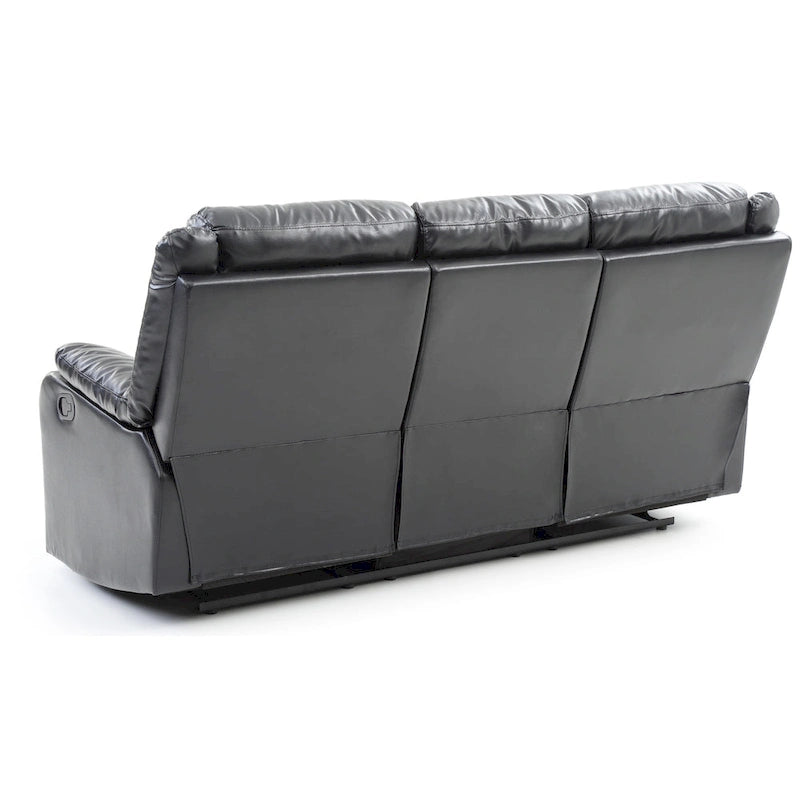 Canapé inclinable double 2 places en similicuir gris / perle / rouge / mastic / marron / noir