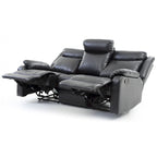 Canapé inclinable double 2 places en similicuir gris / perle / rouge / mastic / marron / noir