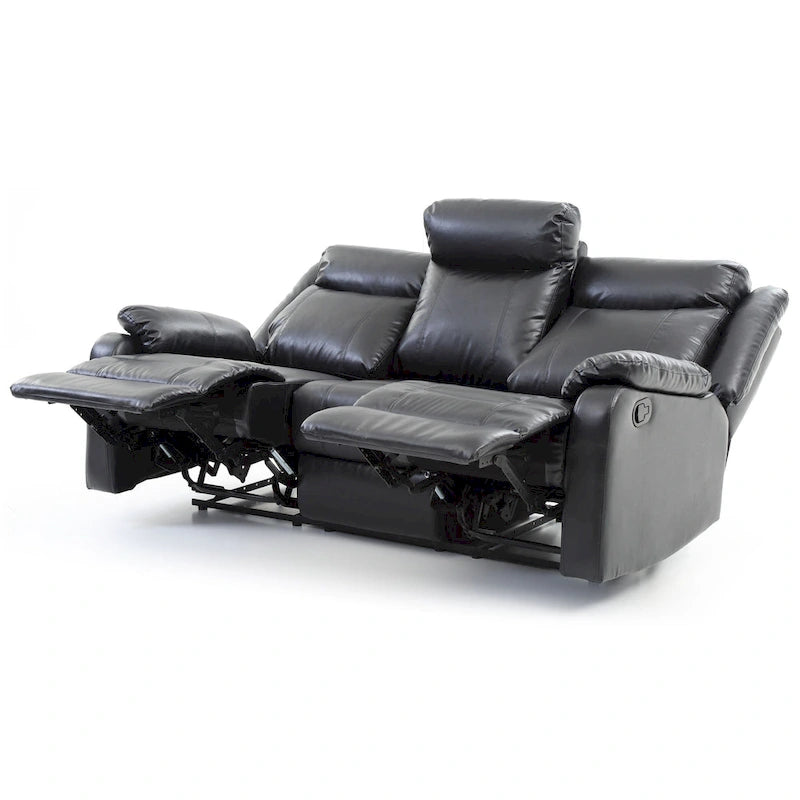Canapé inclinable double 2 places en similicuir gris / perle / rouge / mastic / marron / noir