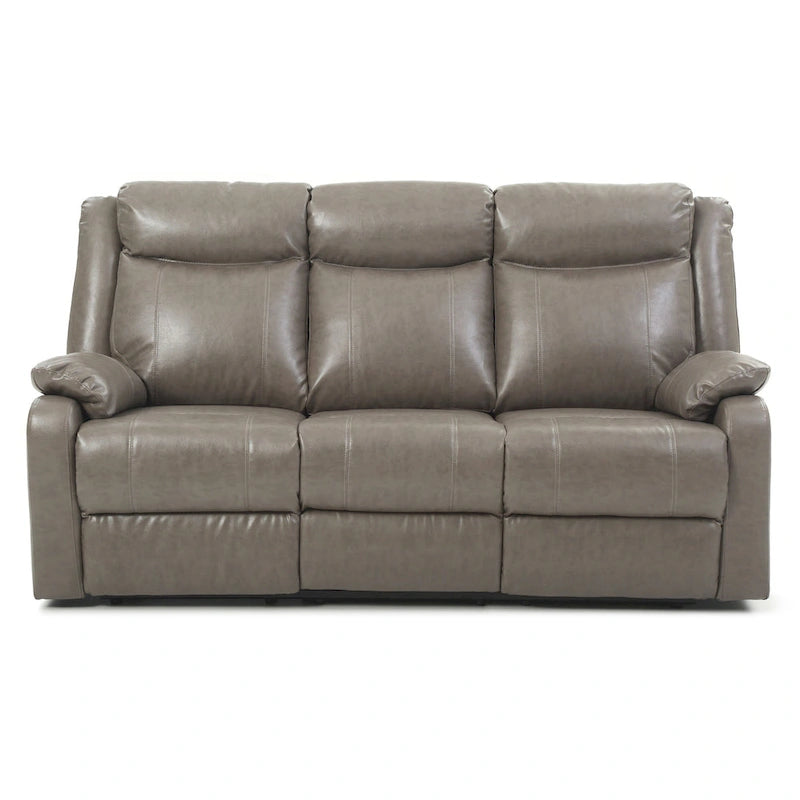 Canapé inclinable double 2 places en similicuir gris / perle / rouge / mastic / marron / noir