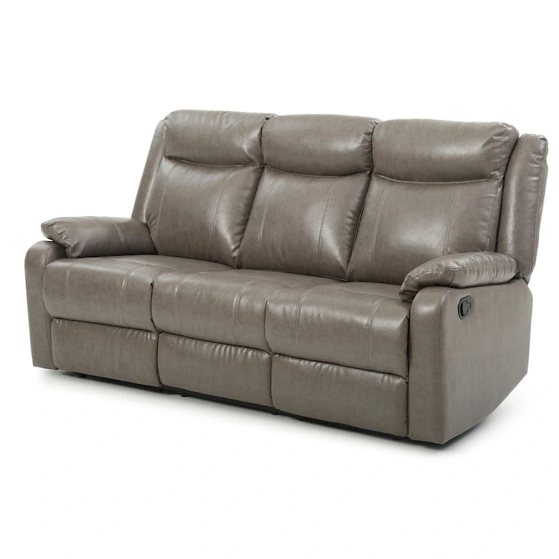 Canapé inclinable double 2 places en similicuir gris / perle / rouge / mastic / marron / noir