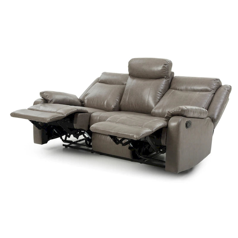 Canapé inclinable double 2 places en similicuir gris / perle / rouge / mastic / marron / noir