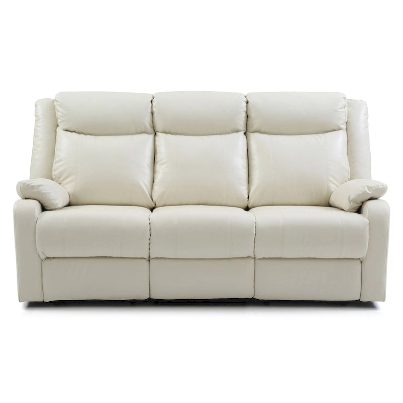 Canapé inclinable double 2 places en similicuir gris / perle / rouge / mastic / marron / noir