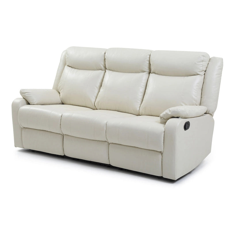 Canapé inclinable double 2 places en similicuir gris / perle / rouge / mastic / marron / noir