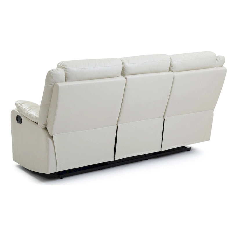 Canapé inclinable double 2 places en similicuir gris / perle / rouge / mastic / marron / noir