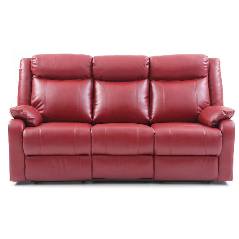 Canapé inclinable double 2 places en similicuir gris / perle / rouge / mastic / marron / noir