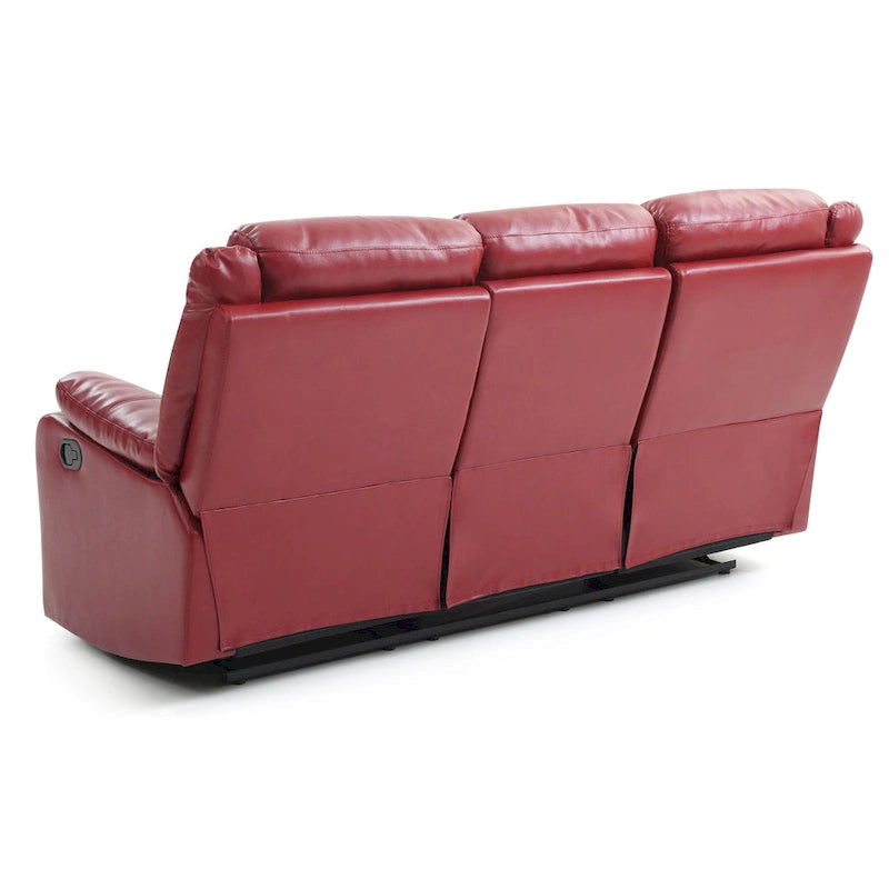 Canapé inclinable double 2 places en similicuir gris / perle / rouge / mastic / marron / noir