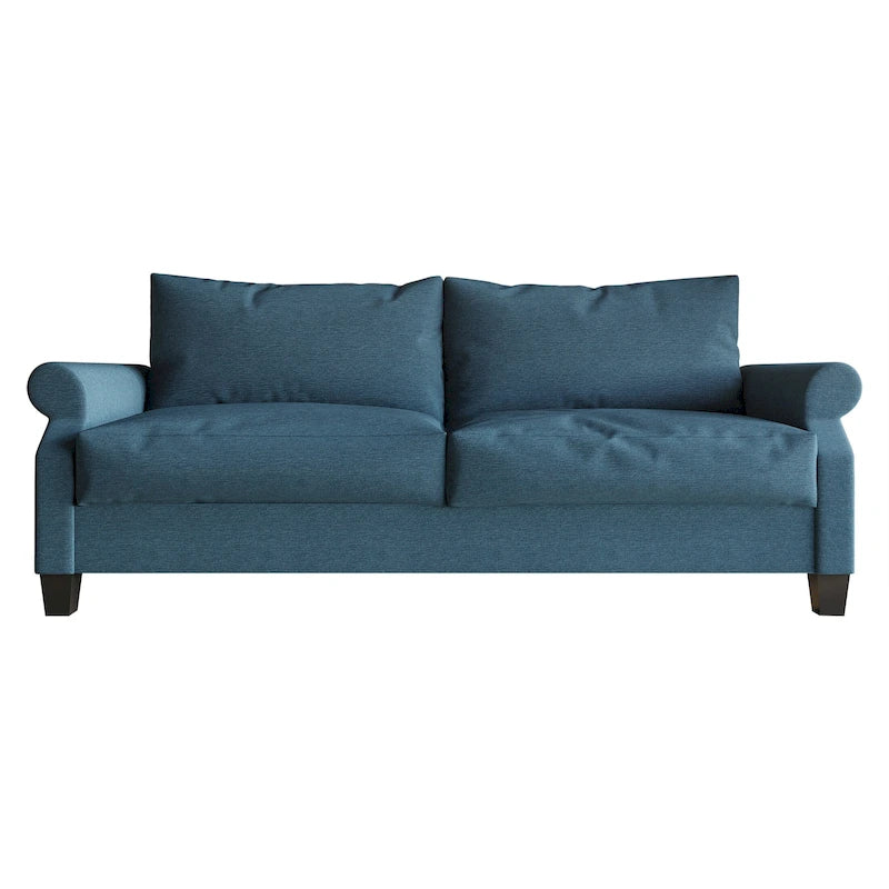 Canapé 2,5 places en lin rembourré rouge / beige / gris / bleu