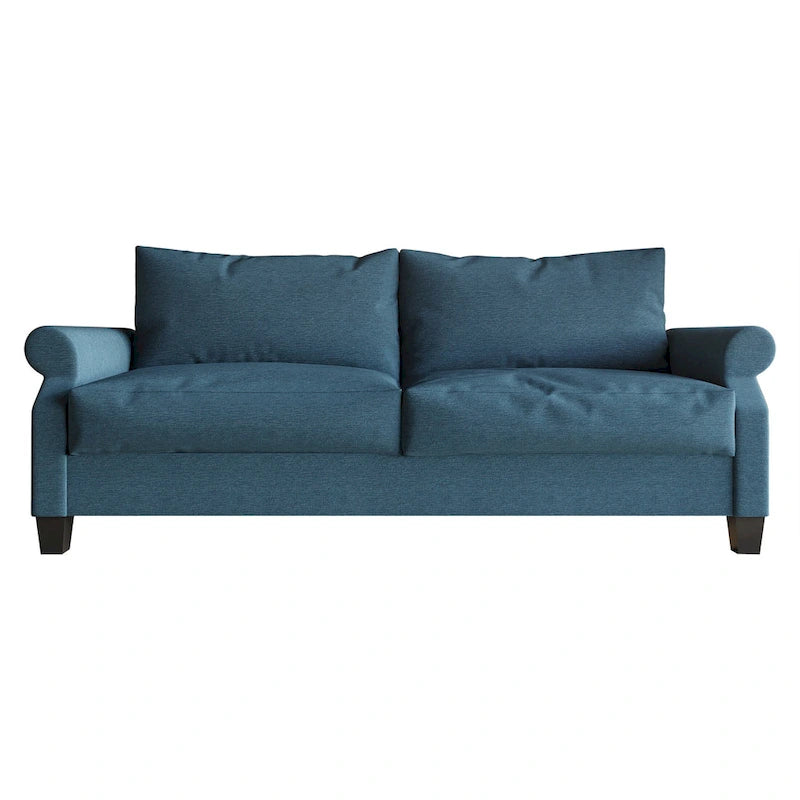 Canapé 2,5 places en lin rouge / beige / gris / bleu