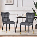 Modern Velvet Upholstered Dining Chairs, Set of 2/4 - 35.8H x 18.9W x 23.2D