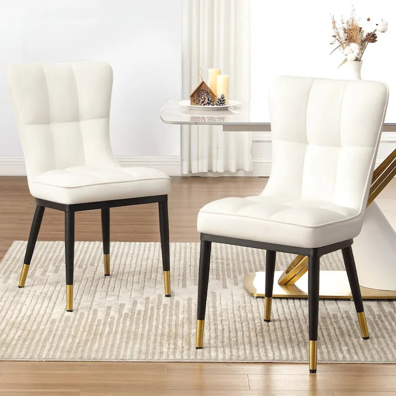 Chaise de salle à manger tapissée en velours, lot de 2/4 – Plusieurs coloris