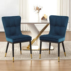 Chaise de salle à manger tapissée en velours, lot de 2/4 – Plusieurs coloris