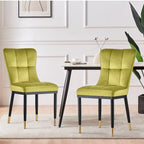 Chaise de salle à manger tapissée en velours, lot de 2/4 – Plusieurs coloris