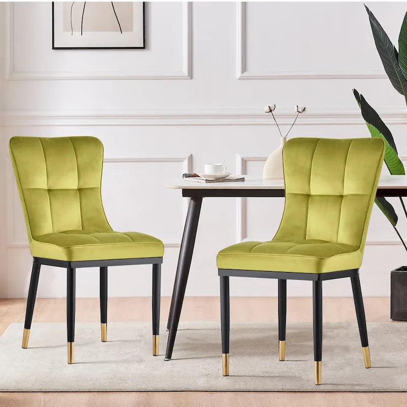 Chaise de salle à manger tapissée en velours, lot de 2/4 – Plusieurs coloris