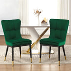 Chaise de salle à manger tapissée en velours, lot de 2/4 – Plusieurs coloris