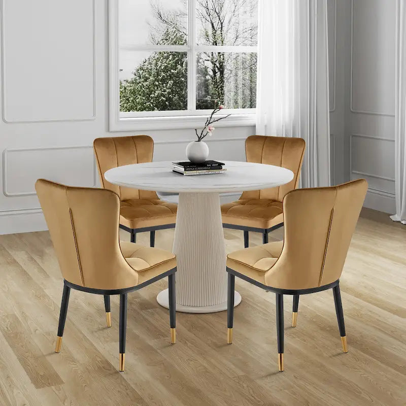 Chaise de salle à manger tapissée en velours, lot de 2/4 – Plusieurs coloris