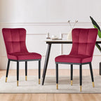 Chaise de salle à manger tapissée en velours, lot de 2/4 – Plusieurs coloris