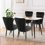 Chaise de salle à manger tapissée en velours, lot de 2/4 – Plusieurs coloris
