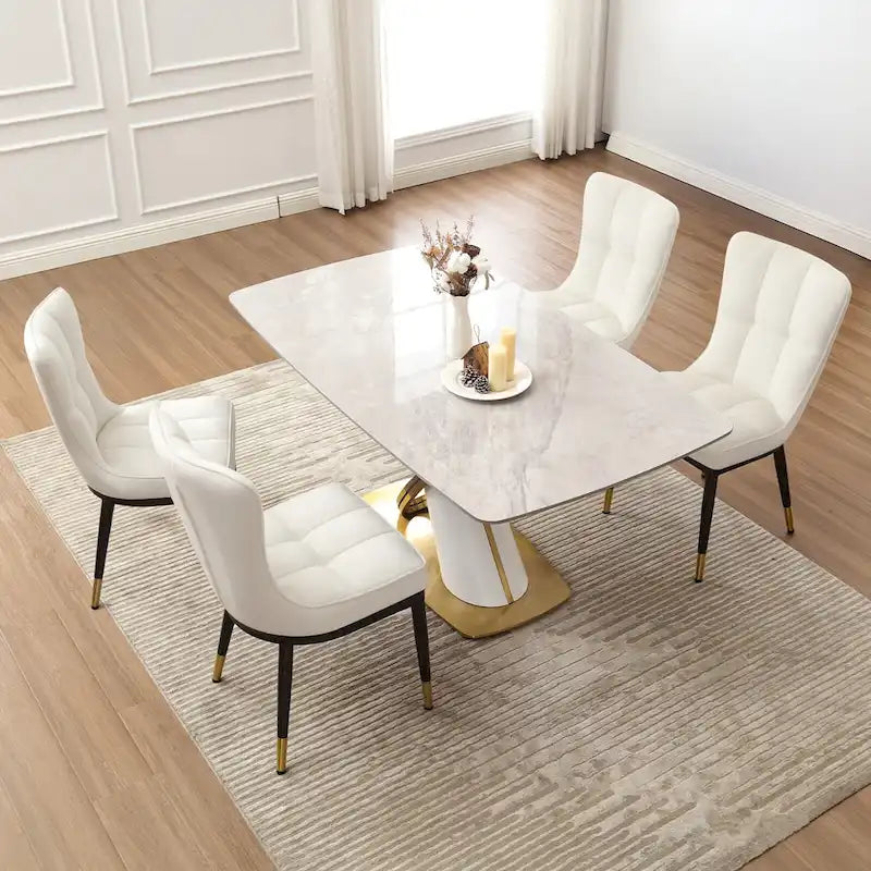 Chaise de salle à manger tapissée en velours, lot de 2/4 – Plusieurs coloris
