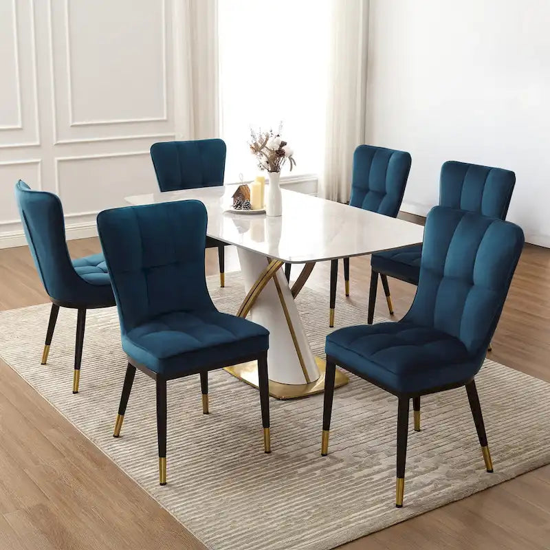 Chaise de salle à manger tapissée en velours, lot de 2/4 – Plusieurs coloris