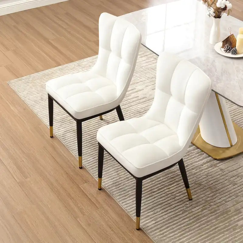 Chaise de salle à manger tapissée en velours, lot de 2/4 – Plusieurs coloris