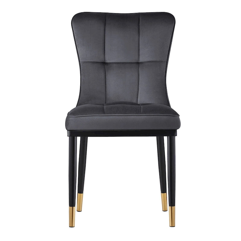 Chaise de salle à manger tapissée en velours, lot de 2/4 – Plusieurs coloris