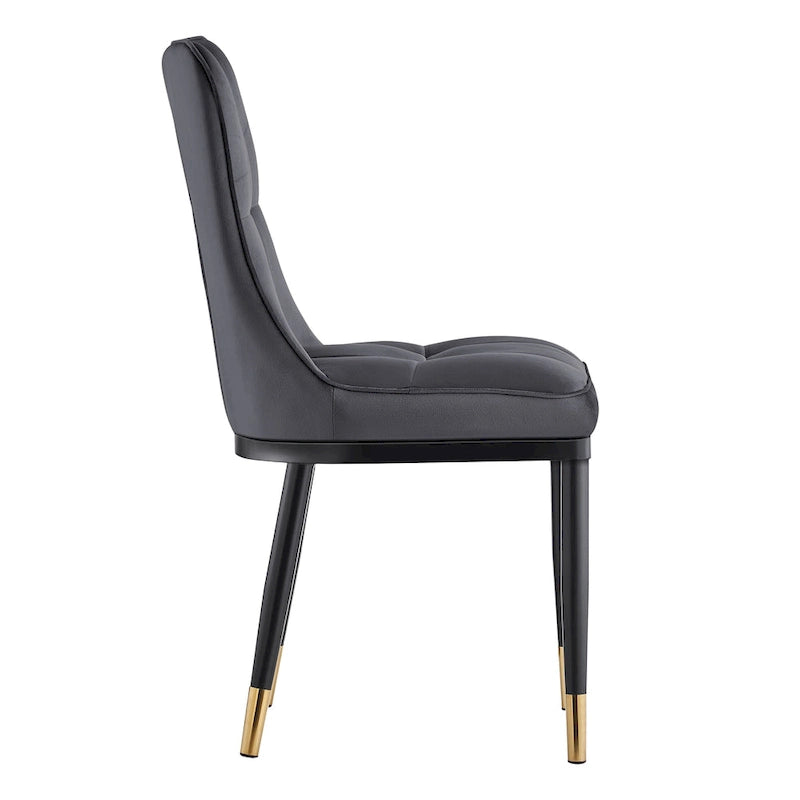 Chaise de salle à manger tapissée en velours, lot de 2/4 – Plusieurs coloris