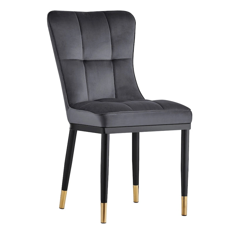 Chaise de salle à manger tapissée en velours, lot de 2/4 – Plusieurs coloris