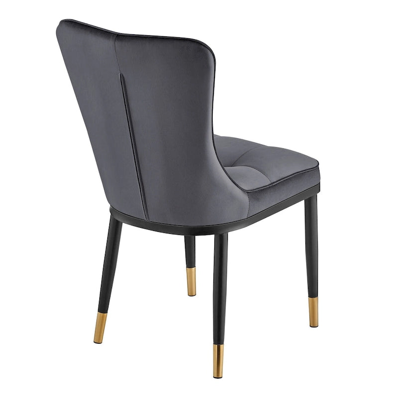 Chaise de salle à manger tapissée en velours, lot de 2/4 – Plusieurs coloris