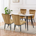 Chaise de salle à manger tapissée en velours, lot de 2/4 – Plusieurs coloris