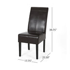 Chaises de salle à manger capitonnées marron avec surpiqûres en T (lot de 2)