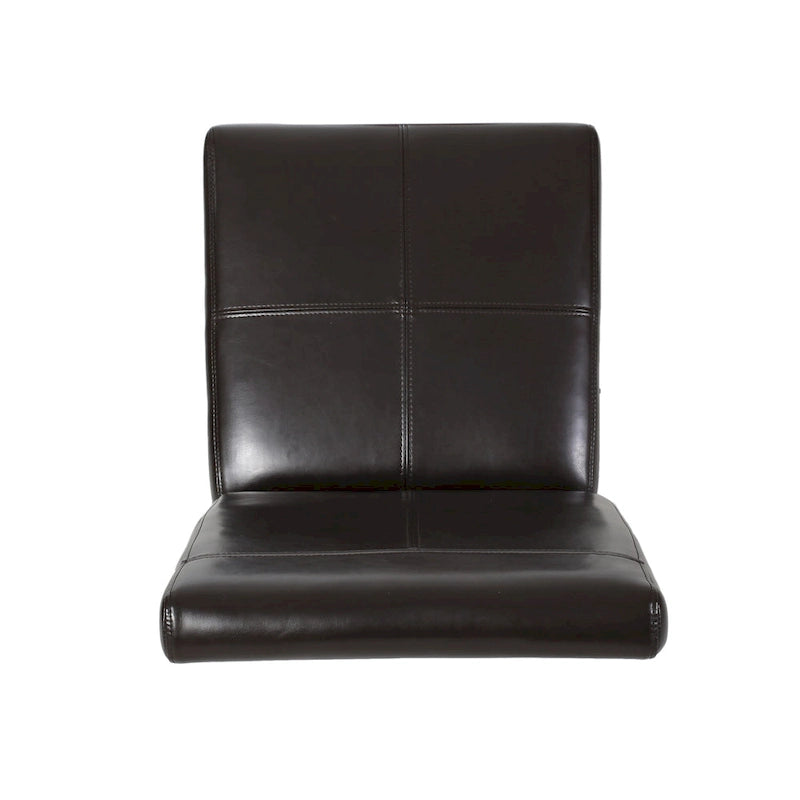 Chaises de salle à manger capitonnées marron avec surpiqûres en T (lot de 2)