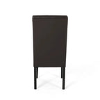 Chaises de salle à manger capitonnées marron avec surpiqûres en T (lot de 2)
