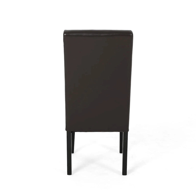 Chaises de salle à manger capitonnées marron avec surpiqûres en T (lot de 2)